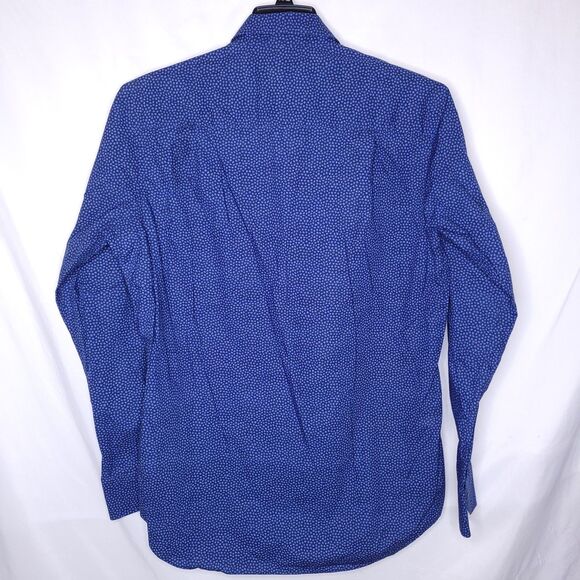 David Donahue Shirt Mens Large Blue Printed Cotton - Picture 5 of 11